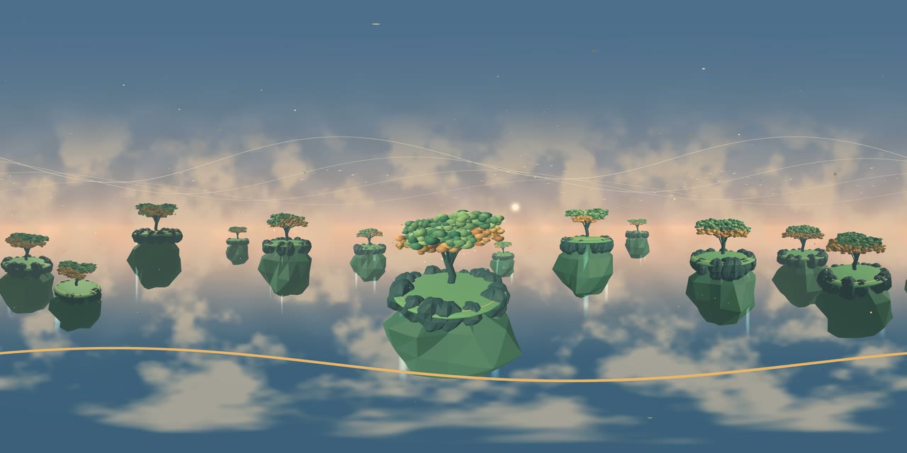 The entire Sky Garden sphere flattened into a 2:1 panorama, including the ground and sky.